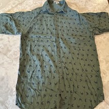 Columbia Sportswear Mens Short Sleeve Shirt Size Large Sword Fish Green - $15.46