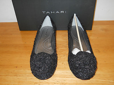 Primary image for Tahari New Womens Natalie Black Fabric Flats 6 M Shoes NWB