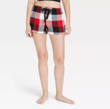 Women&#39;s Plaid Flannel Pajama / Lounge Shorts - Stars Above (Size-XS) Multicolor - £11.17 GBP