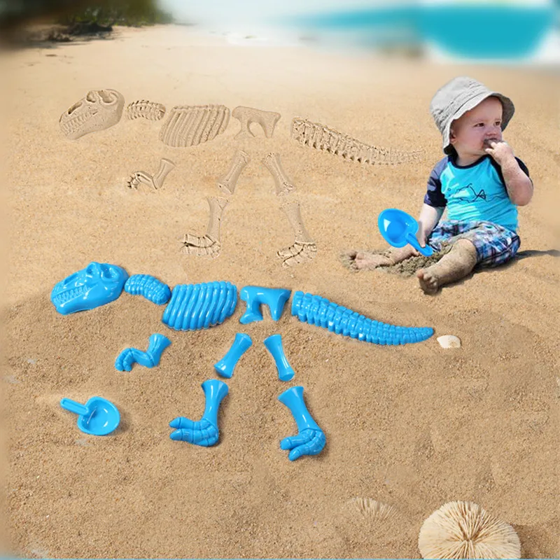 Hot Sale Summer Abs Plastic dino Baby Play sand tools with Funny Sand Mold Set - £15.89 GBP