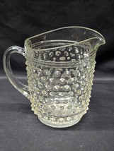 Vintage ANCHOR HOCKING 8&quot; Pitcher HOBNAIL CLEAR 18 Ounce - Made In USA 1... - £14.36 GBP