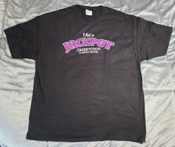 Port & Co I Hit A Jackpot Greektown Casino Detroit Mens Black T-Shirt-XLarge - $15.83