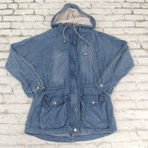 I Heart 47 Jacket Womens Small Blue Chambray Utility Drawstring Tie Wais... - $24.99