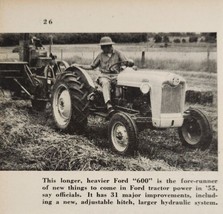 1955 Magazine Photo Ford 600 Tractors Pulls Farm Equipment in Field - £6.92 GBP