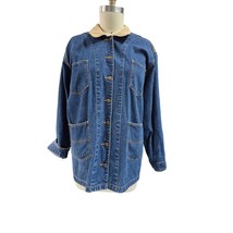 Vintage Bill Blass Barn Jacket Women’s Denim Chore Coat Corduroy Collar 1X - $42.77