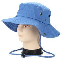 Sky Blue Boonie Bucket Hat Cap Fishing Hunting Summer Men Sun 100%Cotton SizeS/M - £17.54 GBP