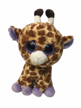TY Beanie Boos SAFARI Giraffe Plush SOLID Purple Eyes 9&quot; inch Stuffed Animal - £20.03 GBP