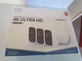 EUFY EufyCam 3C 4K Wireless Security Cameras 3-Cam + 1 S380 Base Kit - SEALED - $289.95