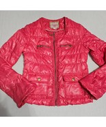 Pink Envelope Puffer Jacket Full Zip Pockets Quilted Round Neck Womens S... - €18,98 EUR