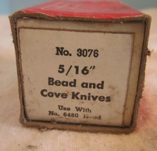 Vtg  DeWalt Woodworking  No.3076 BEAD AND COVE KNIVES 5/16&quot; RED BOX - $28.80
