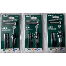 3 Masterforce Torsion Zone 4Pc Impact Power Bit Set Magnetic T25 Square Phillips - £16.67 GBP