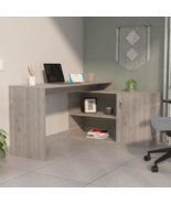 Antlia L-Shaped Writing Desk, Two Shelves, Single Door Cabinet - $324.90+