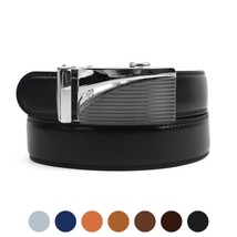 Men Genuine Leather Sliding Removable Ratchet Buckle Ratchet Belt- Briti... - $6.92