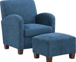 Aiden Club Accent Chair And Matching Ottoman With Medium Espresso Legs, ... - £428.01 GBP