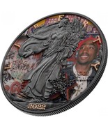 1 Oz Silver Coin 2022 $1 Liberty Music Superstar Tupac Shakur Rapper Drusy - £125.72 GBP