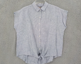 Weatherproof Vintage Womens Shirt Sz M Washable Linen Button Up Dolman Sleeves - £10.26 GBP