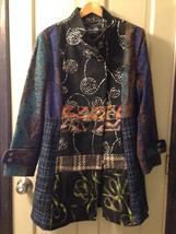 EUC! Outdoor Edition by Parkhurst Abstract Whimsical Artsy Long Button Jacket XL - £66.17 GBP