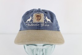Vintage 90s Streetwear Faded Spell Out Stonewash Toledo Zoo Wolf Hat Cap... - $29.65