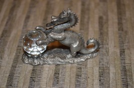 1984 Spoontiques, CMR548, Pewter Dragon Figurine, Swarvski Crystal - £35.66 GBP