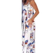 label of love NWT Anthropologie Italian Floral Stamps Linen Blend Maxi D... - $67.32