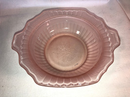 Pink Mayfair 7 Inch Vegetable Bowl Frosted Depression Glass - £11.94 GBP