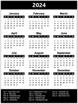 2024 Magnetic Full Yearly Calendar - $14.99