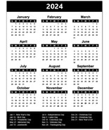 2024 Magnetic Full Yearly Calendar - $14.99