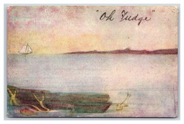 Boat on Water Landscape Comic Motto OH Fudge UNP Unused DB Postcard U7 - £2.18 GBP