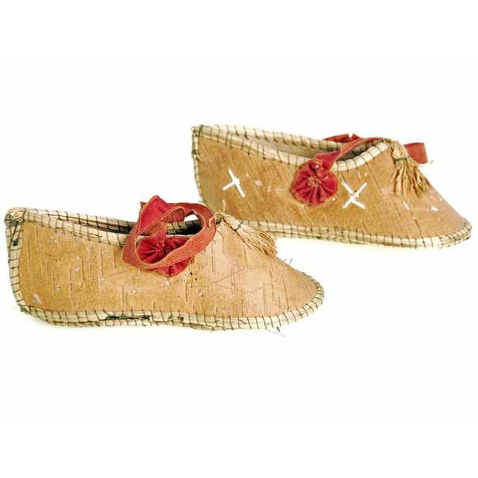 Rare Antique Childrens/ Babies Shoes Chippewa Indian Bark 1920's Item image 5