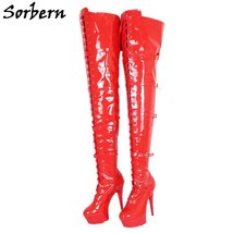 Crotch Thigh High Women Boots 15cm Heels Shaft Height 80cm Ladies Spike High Hee - £286.80 GBP