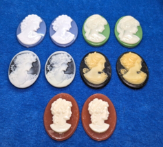 Vintage Cameos Lot of 10 Profiles Plastics Resin Fashion Jewelry Findings Arts - £9.19 GBP