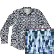 Calvin Klein Button Shirt Mens XL Purple Gray Geometric Slim Fit Lightwe... - $18.66