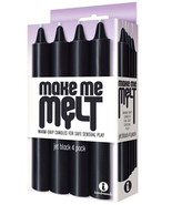 The 9&#39;s Make Me Melt Sensual Warm Drip Candles - Jet Black Pack Of 4 - $11.99