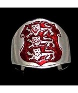 Sterling silver English Flag ring Three Lions coat of arms England with ... - £57.48 GBP+