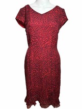 Maggy London Womens Size 4 Small 100% Silk Sleeveless Dress Red  - LF - £20.05 GBP