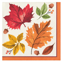 Cascading Fall Leaves 16 Beverage Cocktail Napkins Thanksgiving - £2.65 GBP