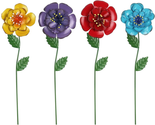Garden Decor for Outside, Set of 6 Metal Flowers Decorative Garden Stake... - $33.50