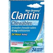 Claritin 24 Hour Chewable Allergy Relief, Non-Drowsy Allergy Medicine, L... - $10.88