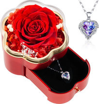 Mothers Day Gifts for Mom, Preserved Red Real Rose Gifts for Women, Birthday Gif - £29.31 GBP