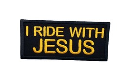 Christian New MC Motorcycle Biker I Ride With Jesus Embroidered Iron On Patch 4. - £5.39 GBP