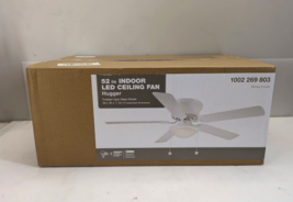 Hampton Bay Hugger 52 in. LED Indoor Flushmount White Ceiling Fan with L... - $68.40