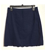 J Crew Scalloped A-line Faux Wrap Mini Skirt Blue 2 - $482.37 MXN