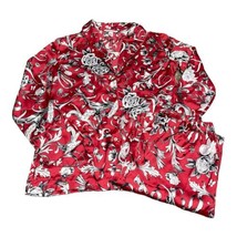 Victoria&#39;s Secret Red Black Cherry Satin Asian Wrap Top And Pants Pajama... - £51.24 GBP