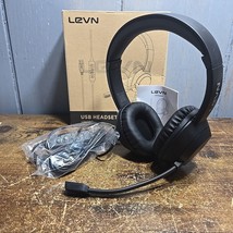 LEVN USB Wired Headset With Microphone Noise Canceling Mute in-line For ... - £13.42 GBP