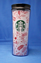 Starbucks Christmas Holiday Acrylic Travel Mug Tumbler 16oz Red White Animals - £11.25 GBP