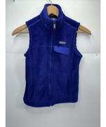 Patagonia Sweater Vest Adult XS Indigo / Blue Fleece Fuzzy Full Mock Nec... - £30.76 GBP