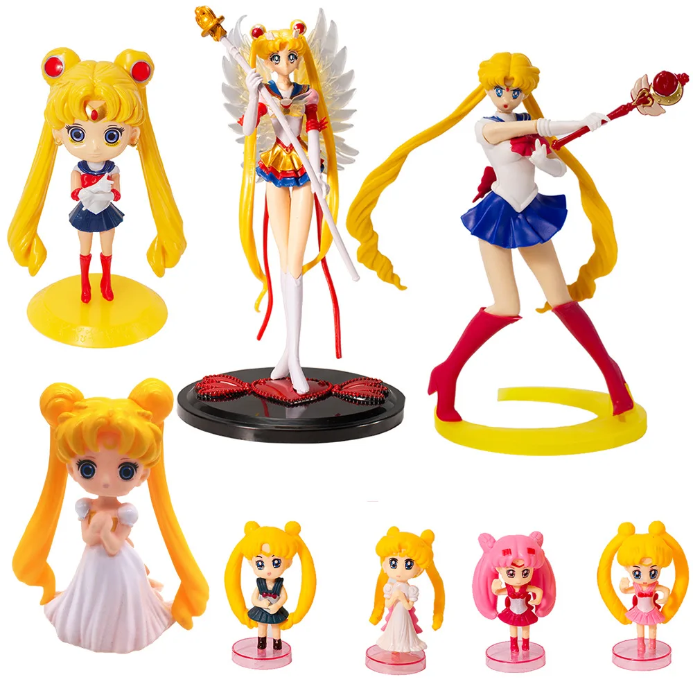 Anime Sailor Moon Cartoon Kawaii Manga Statue Figurines PVC Figure Collectible - £13.25 GBP+