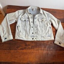 Athleta Womens Light Wash Stretch Denim Trucker Jacket Small RN 54023 Blue - $27.77