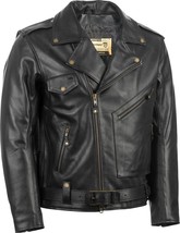 HIGHWAY 21 Murtaugh Leather Motorcycle Jacket, Black, X-Large - £203.03 GBP
