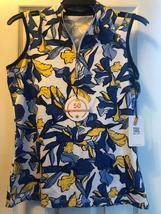 NWT Ladies TAIL Blue Yellow Trellis Dance Sleeveless Golf Shirt S M L XL XXL image 3